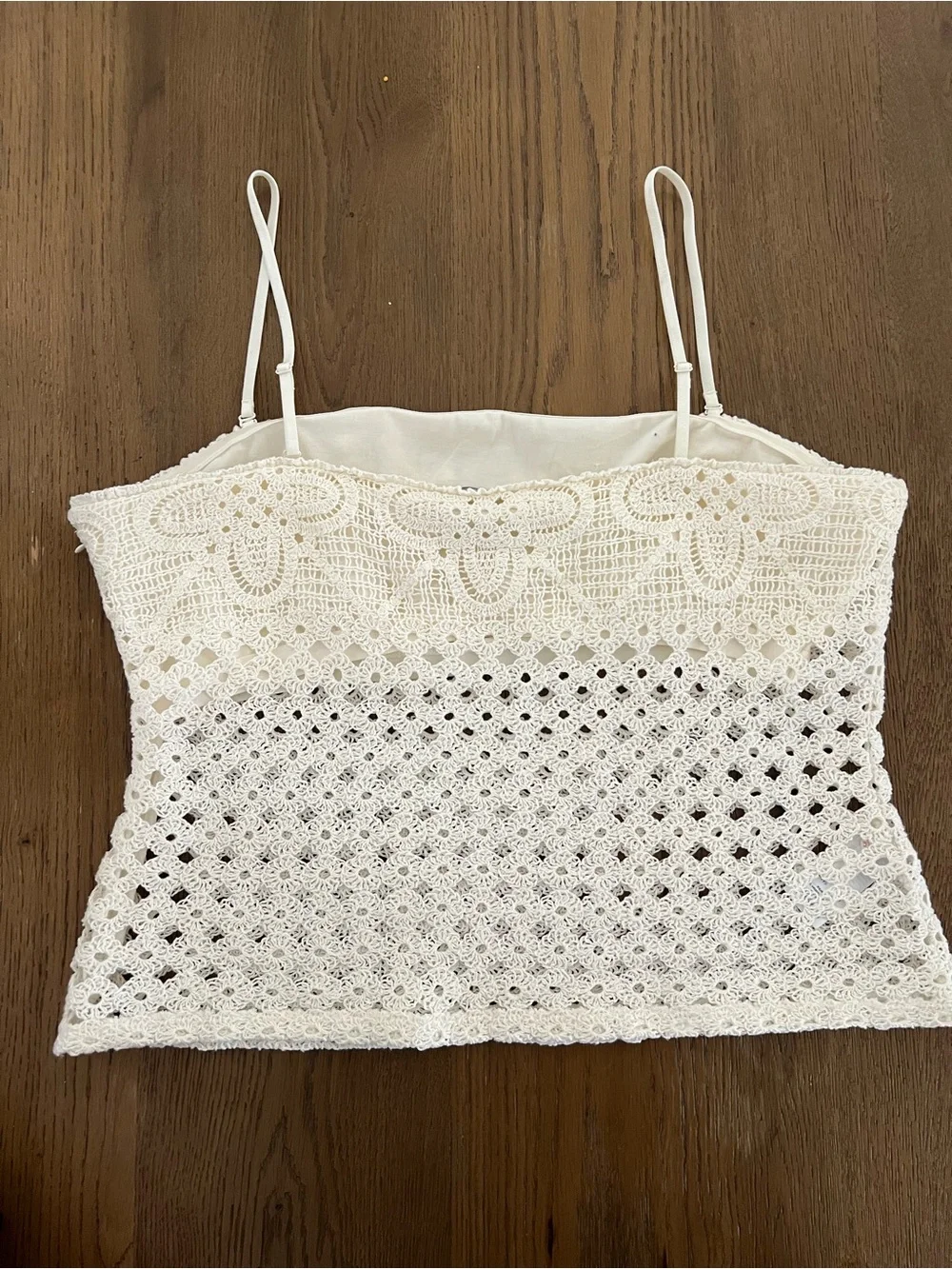 J. Crew White / Cream Crochet Bandeau Tank Top Size M NWOT